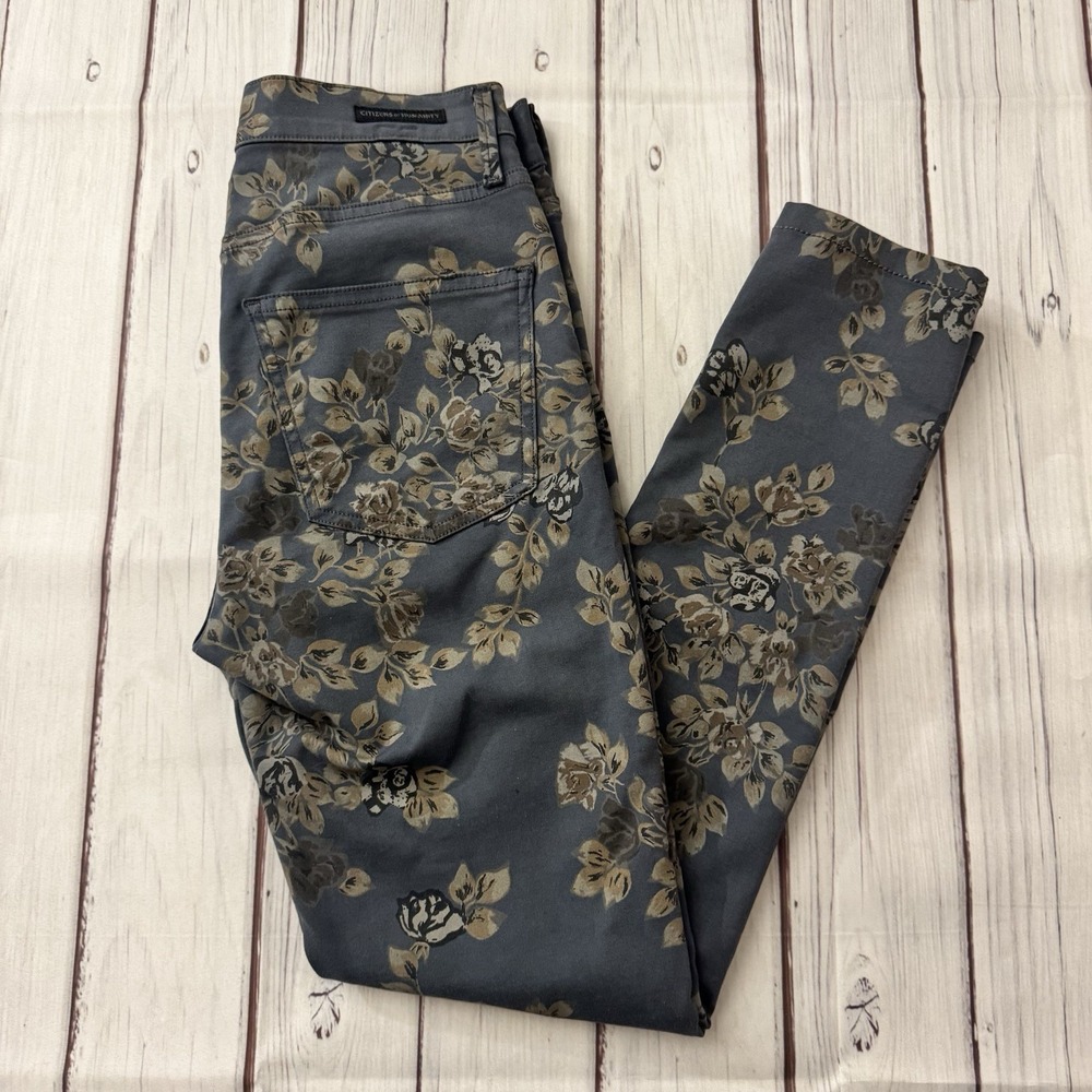 Citizens of Humanity Rocket High Rise Skinny Jeans Floral Print Size 26 Women's‎